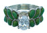 Cubic Zirconia Turquoise Inlay Sterling Silver Ring Size 6-1/4 LX113064